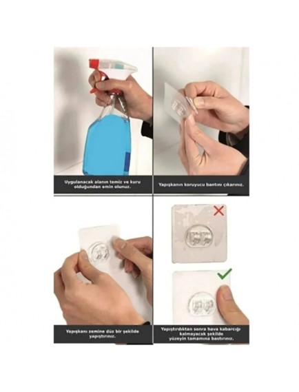 6'lı Yapışkanlı Kapı Arkası Askı