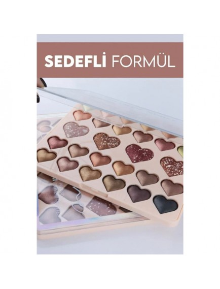 28'li Sedefli Shine Kalp Far Paleti - 2'li Set