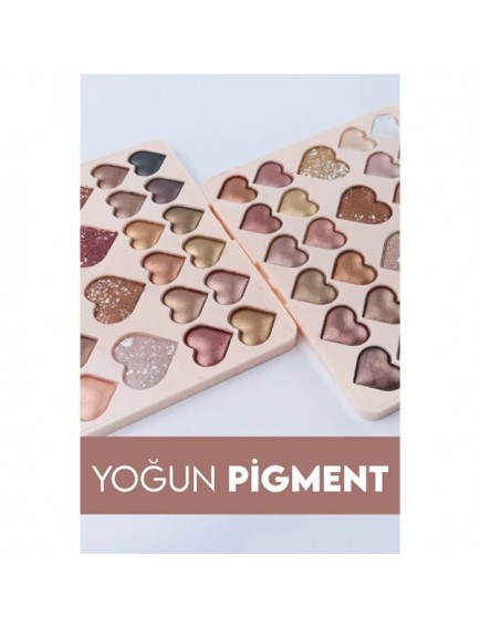 28'li Sedefli Shine Kalp Far Paleti - 2'li Set