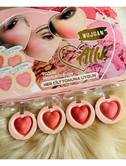 4'lü Kalp Allık Blush Seti