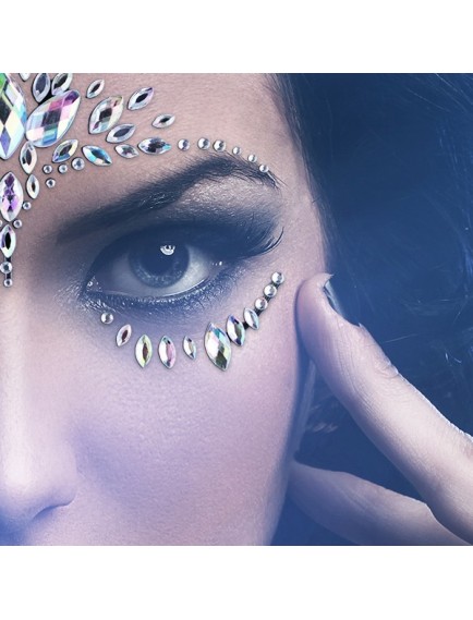 Gümüş Taşlı Makyaj Yüz Süsü