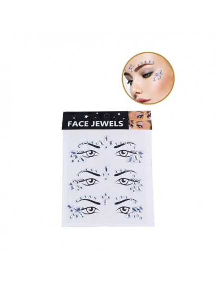 Gümüş Taşlı Makyaj Yüz Süsü