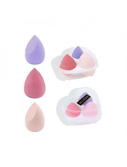 3'lü Makyaj Süngeri Seti Kalpli Kutu