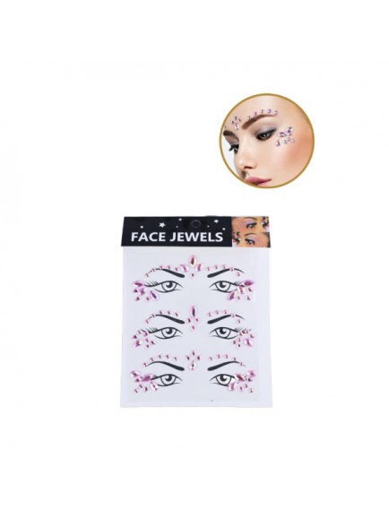 Pembe Taşlı Makyaj Yüz Süsü