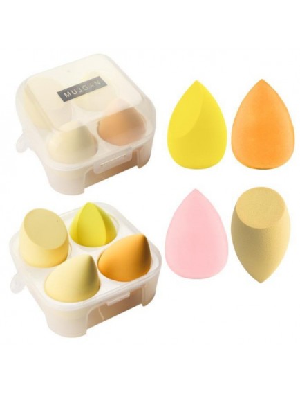 4'lü Kapaklı Armut Makyaj Süngeri Seti