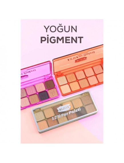 12'li Sedefli Ve Mat Far Paleti - 3'lü Set