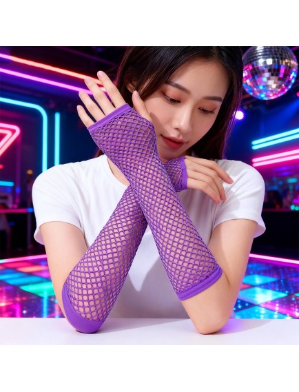 Retro Mor File Parmaksız Eldiven 26 cm