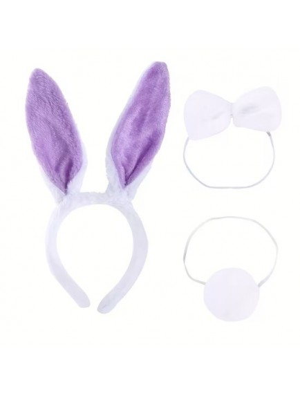 Lila Tavşan Kostüm Seti Kız Çocuk – Tütü Etek, Taç, Papyon, Ponpon