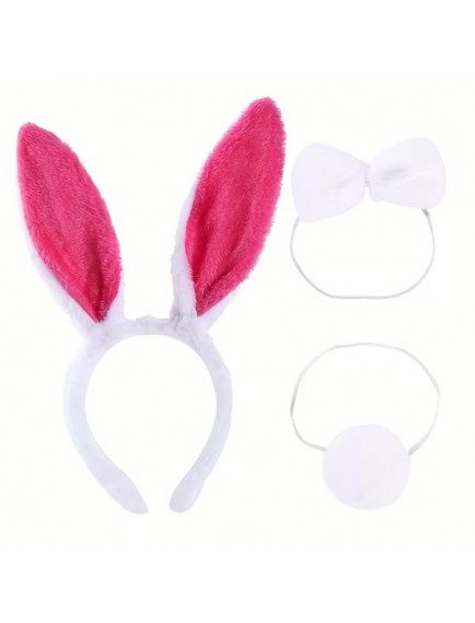Fuşya Tavşan Kostüm Seti Kız Çocuk – Tütü Etek, Taç, Papyon, Ponpon