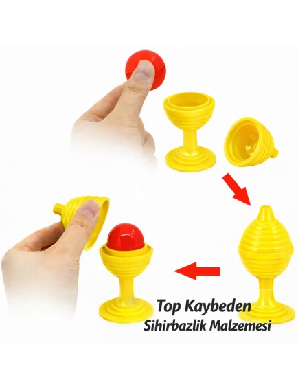Sarı Renk Sihirli Kupa Top Kaybetme Oyunu 7 cm
